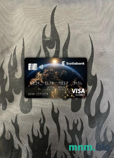 Hong Kong Scotiabank visa classic card wygląd fotograficzny skan PSD + zdjęcie